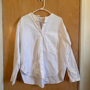 COS White Button-Front Popover Shirt